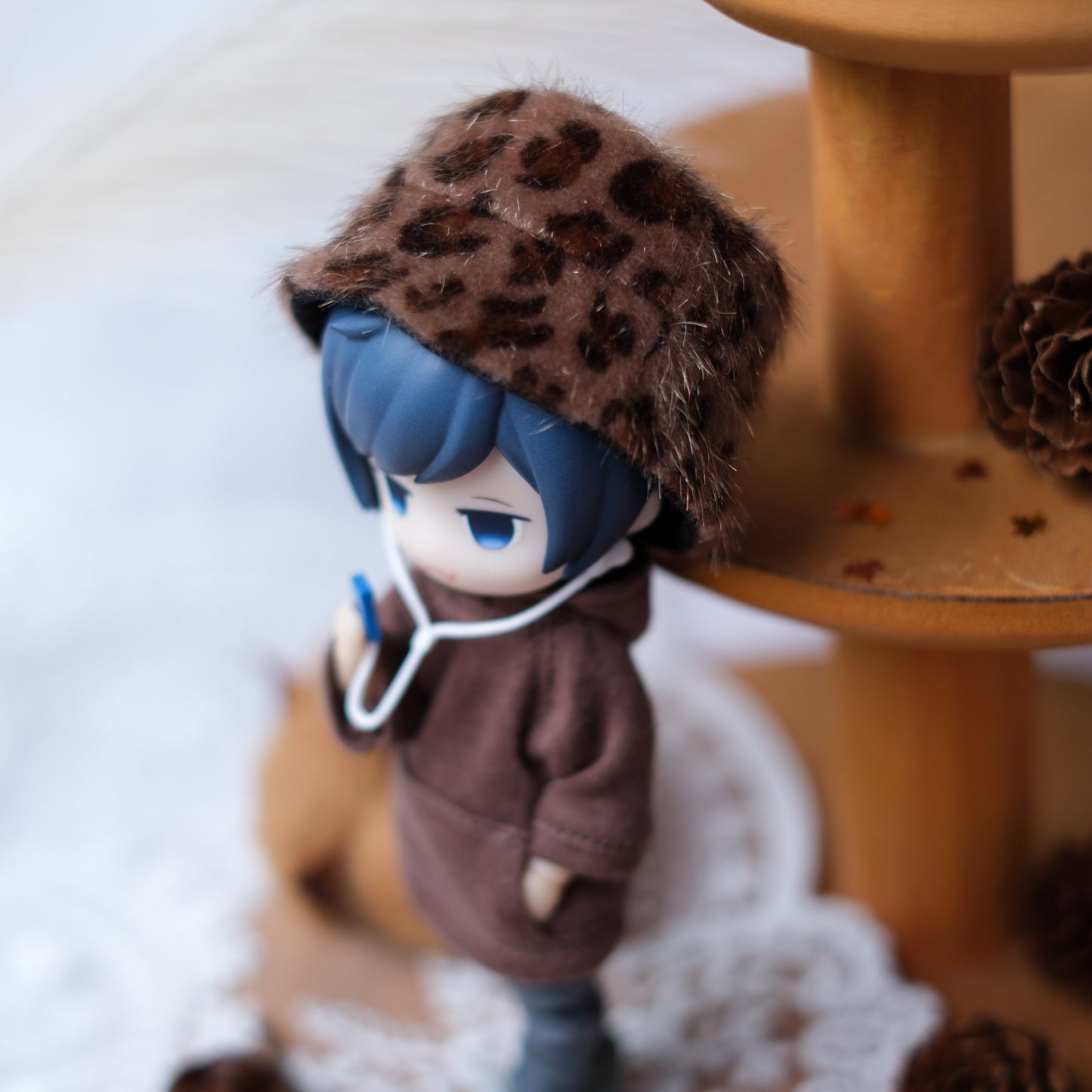 フェイクファー帽 (round)