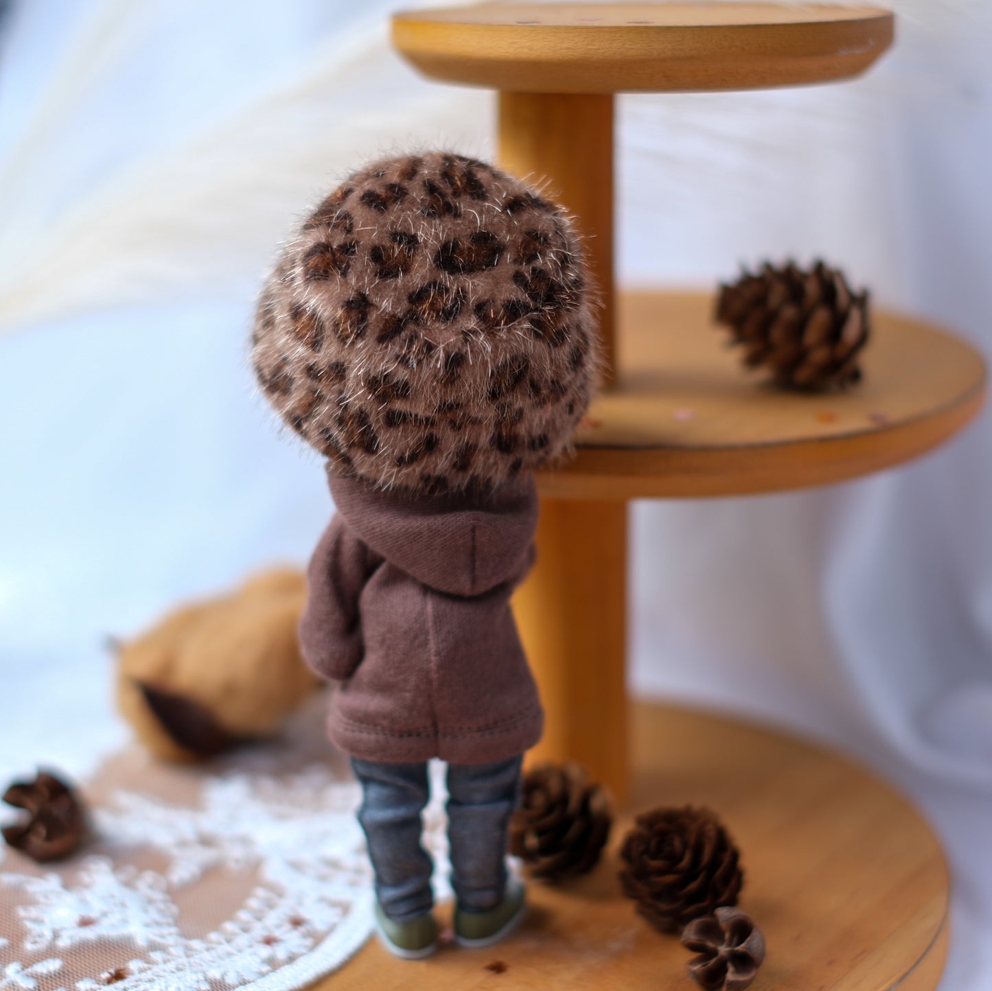 フェイクファー帽 (round)