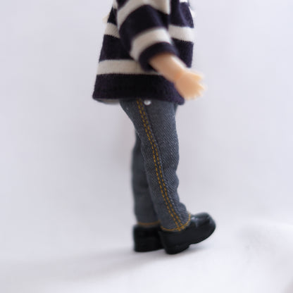 ▾BASIC▾ デニムパンツ (gray + yellowステッチ)