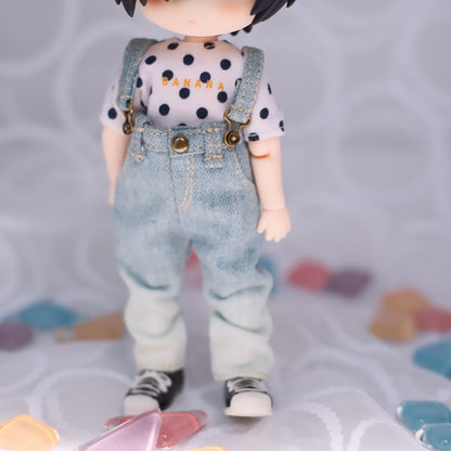 High-waisted overalls (light blue)