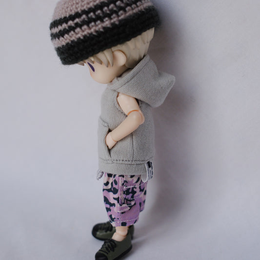 /BASIC/ノースリーブフーディ (light gray)