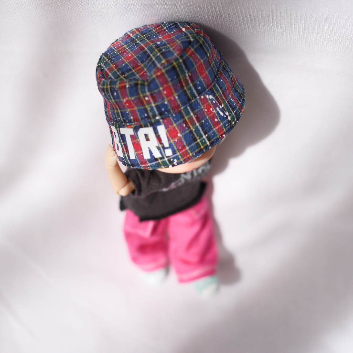 チェック×ペイント バケハ (blue)