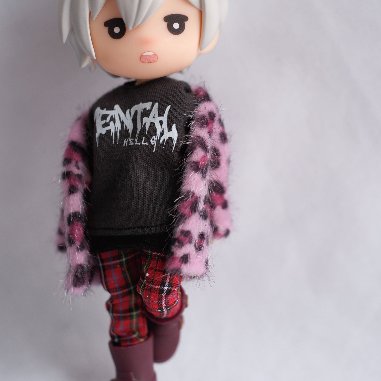 フェイクファー カーディガン (pink)