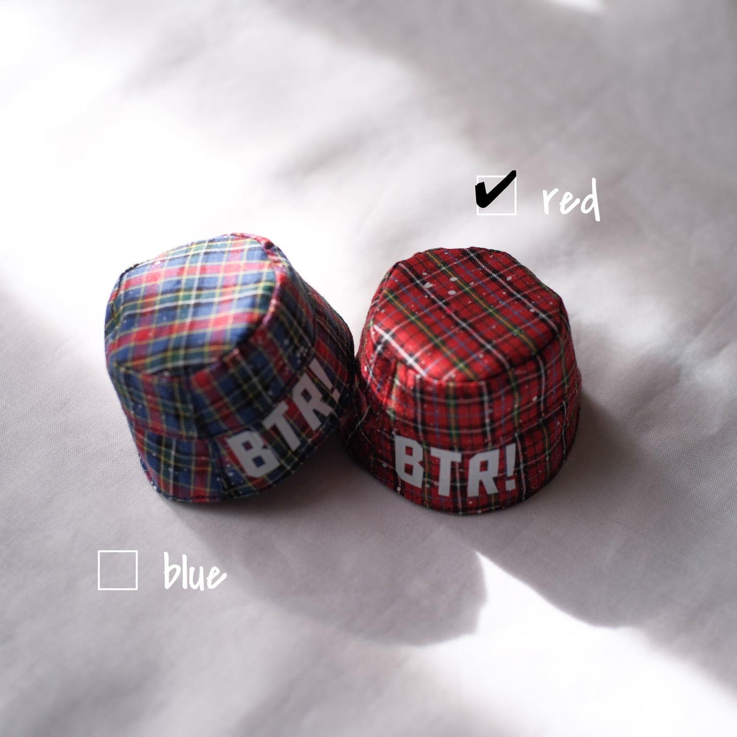 チェック×ペイント バケハ (red)