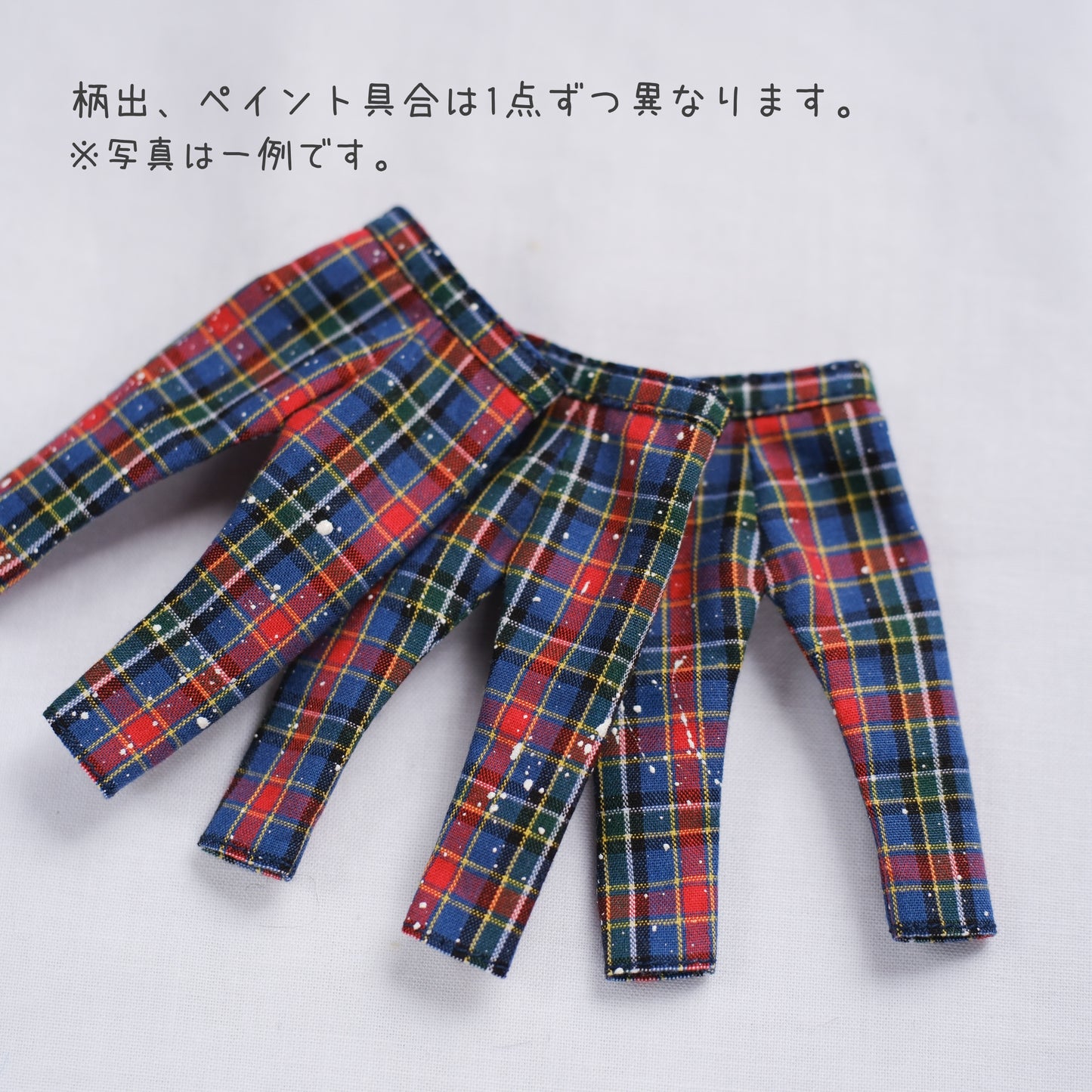 チェック×ペイントパンツ (blue)