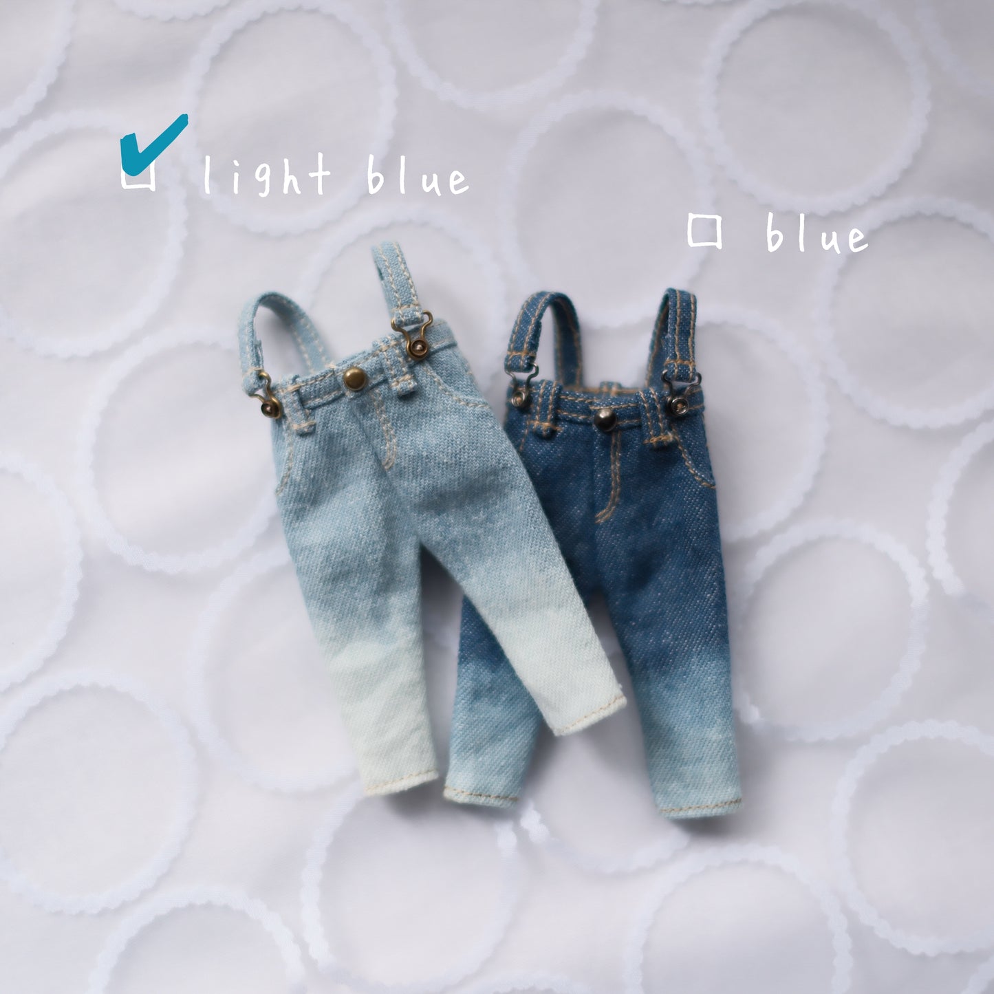 High-waisted overalls (light blue)