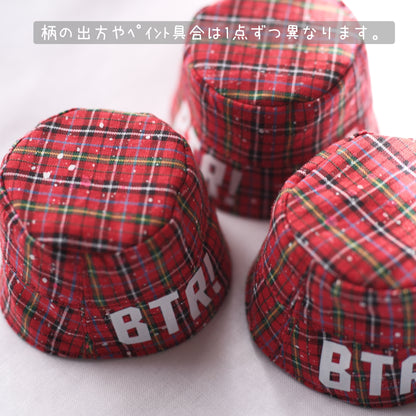チェック×ペイント バケハ (red)