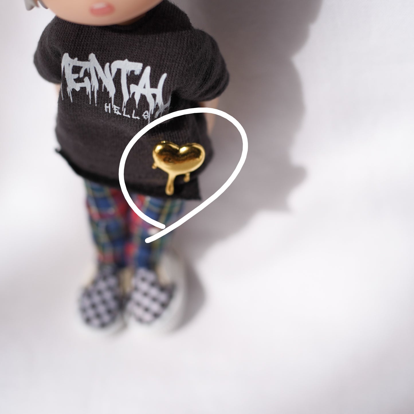 メタルハート バッヂ風アクセサリー (gold)