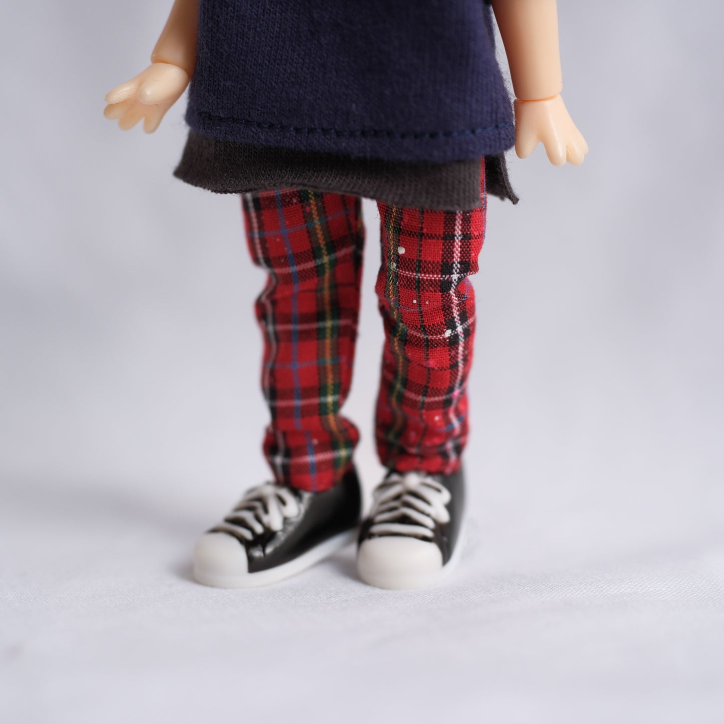 チェック×ペイントパンツ (red)