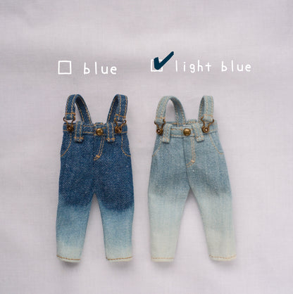 High-waisted overalls (light blue)