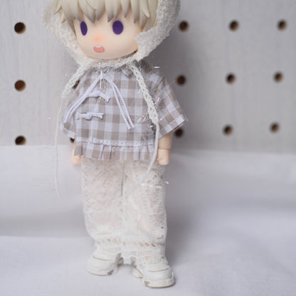 チャイナ風シャツ＋レースパンツSET (gray)
