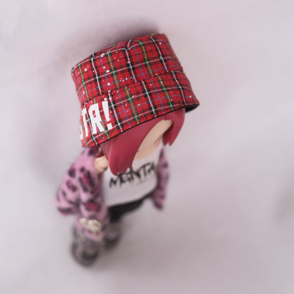 チェック×ペイント バケハ (red)